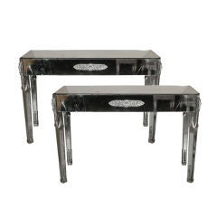 Pair of Maison Jansen Mirrored Console Tables