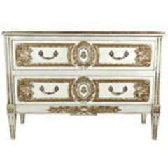 French Louis XVI Style Painted Commode Stamped Jansen 4