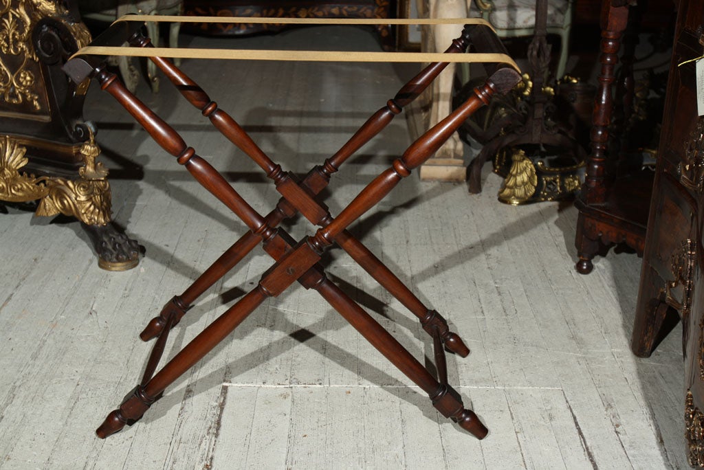 19th Century ANTIQUE BUTLER'S TRAY ON FOLDING STAND