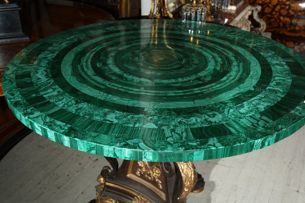 Unknown BRONZE TABLE  BASE//MALACHITE TABLE TOP (TOP SOLD)