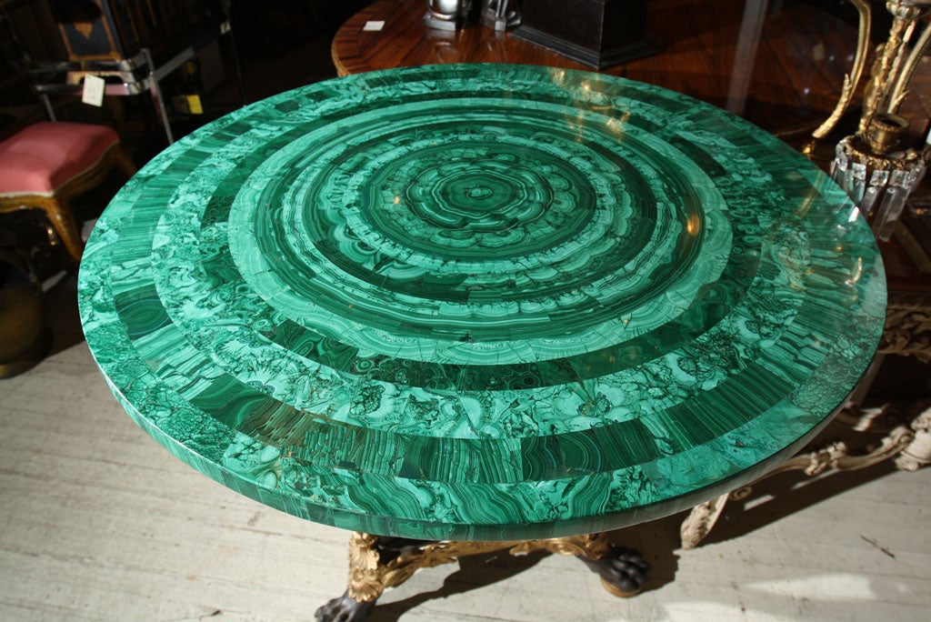 Bronze BRONZE TABLE  BASE//MALACHITE TABLE TOP (TOP SOLD)