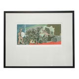 Picasso Framed Lithograph of Ancient Warriors