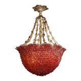 Red Glass Beaded Chandelier