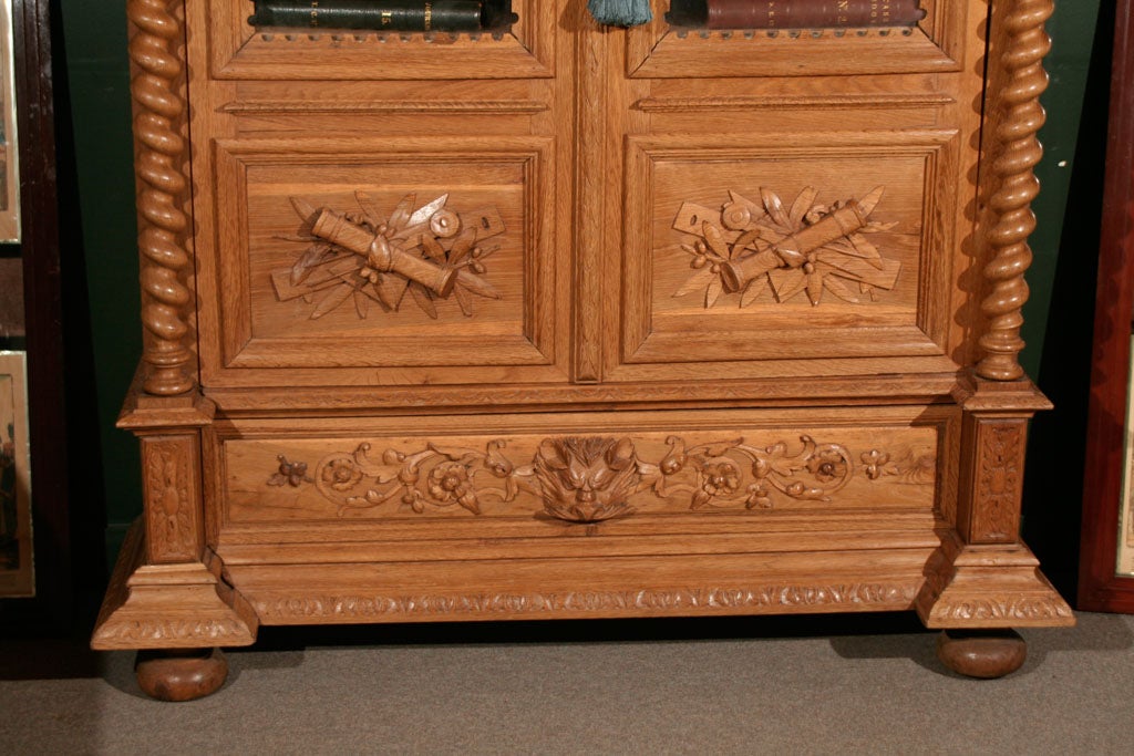 Carved French Oak Bookcase