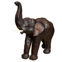 Vintage Sarreid Ltd. Leather Elephant