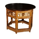 Antique Chinese Round Bamboo Coffee Table