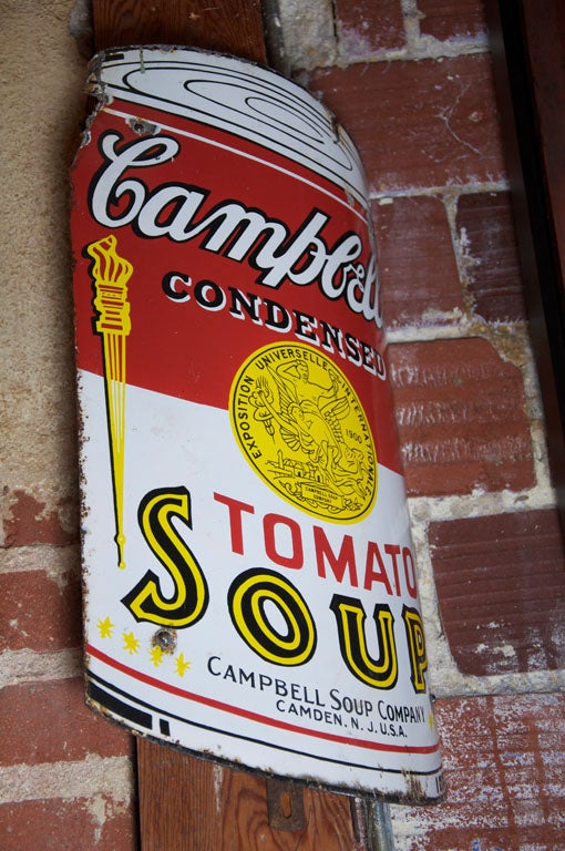 Iconic Campbell's soup trade sign. Made as an advertising display for grocery stores.