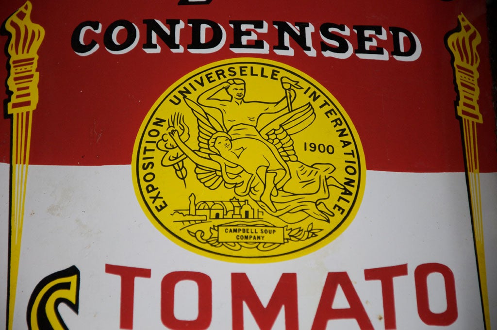 American Early Campbell's Tomato Soup Curved Porcelain Advertising Sign