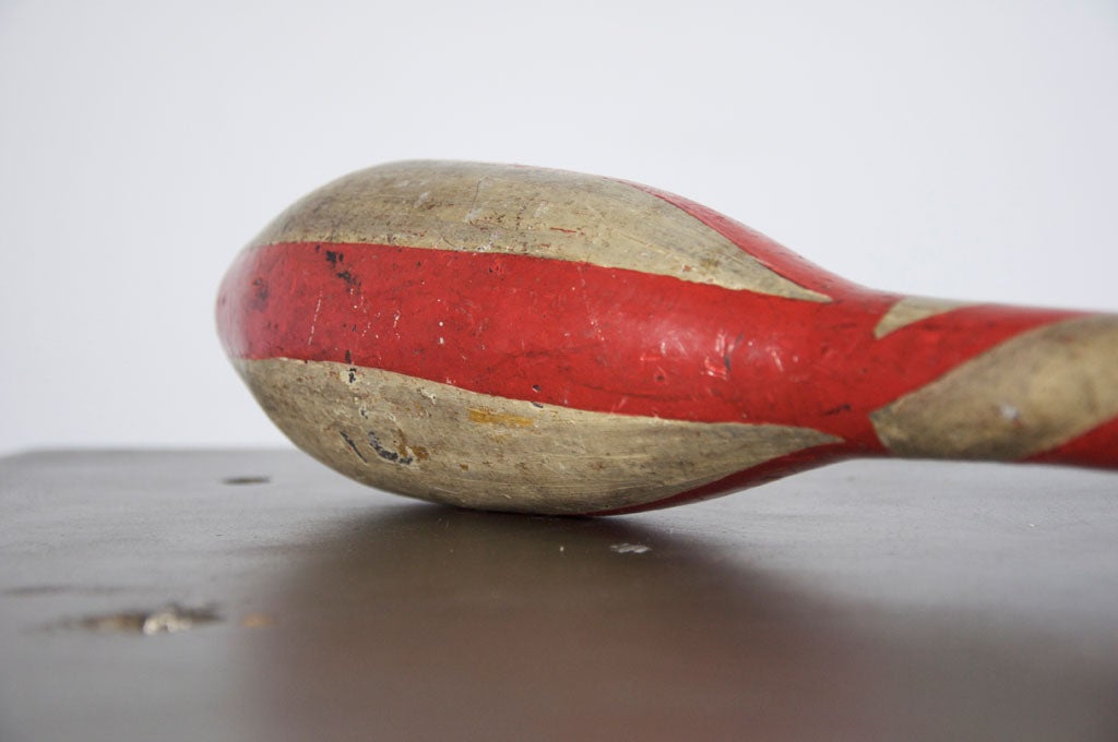Fantastic Hand Carved and Painted Juggling or Indian Clubs 1