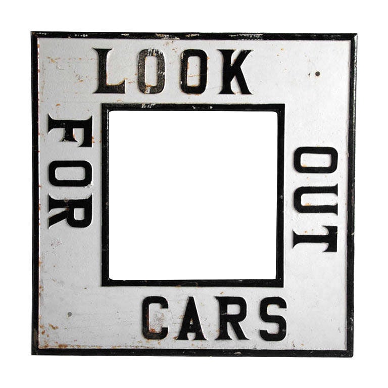 Early Cast Iron Railroad Warning Sign