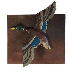 Three Dimensional Carved Duck Plaque