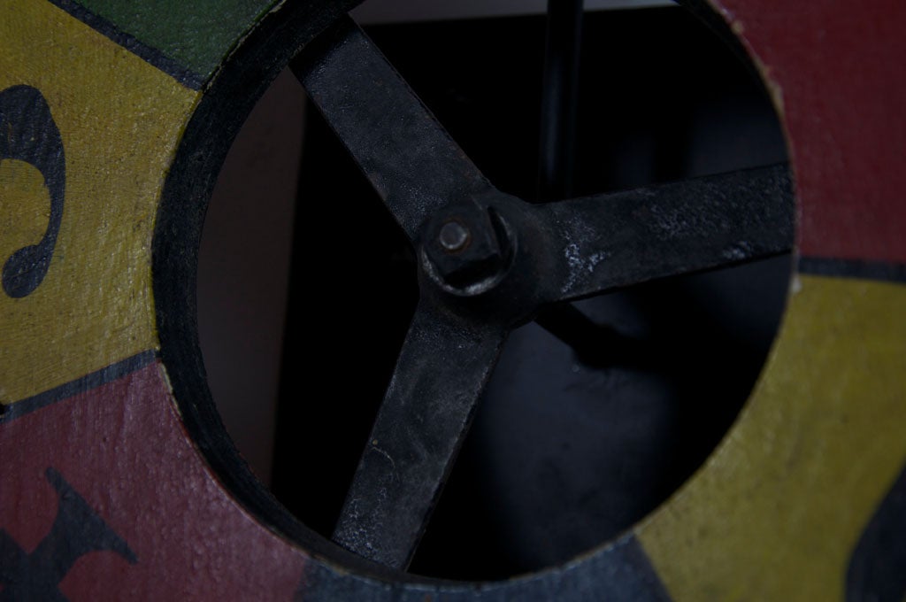 20th Century Early Colorful Carnival Game Wheel