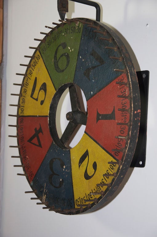 Early Colorful Carnival Game Wheel at 1stDibs