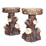 Pair of Pottery Pedestal Planters