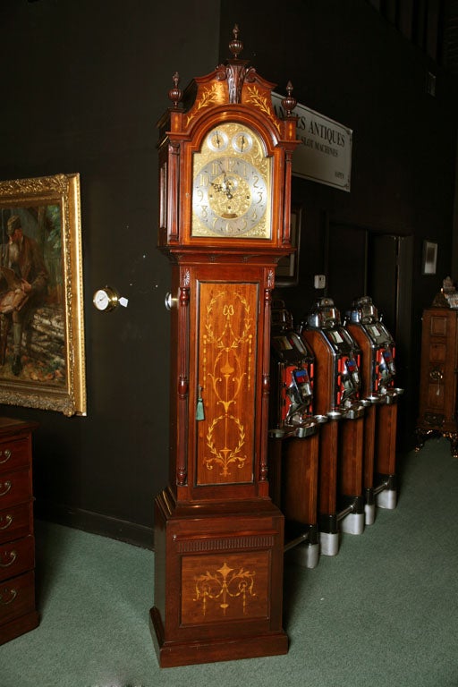 An English 19th c. Longcase / Grandfather Musical Clock with Inlaid Case.