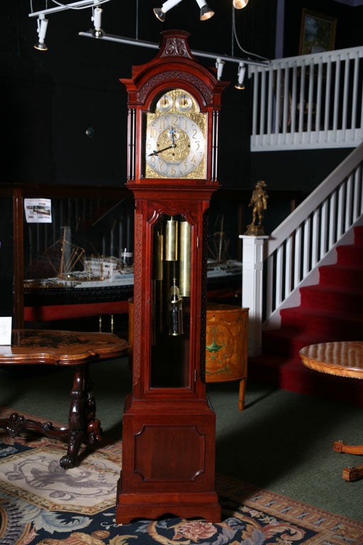 British A 19th c.  Regency English Musical Longcase / Grandfather Clock