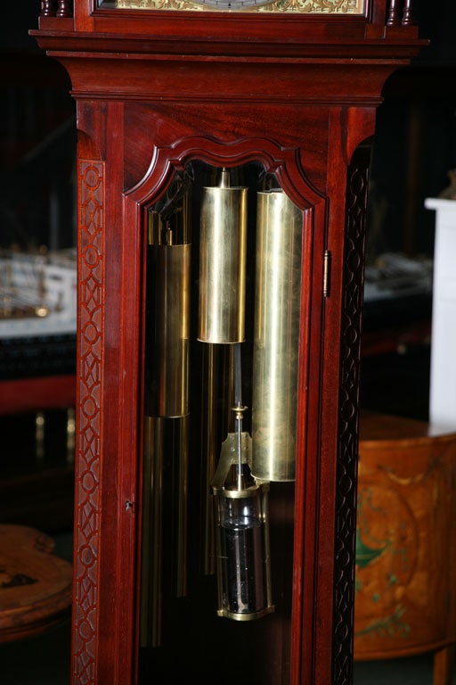 Mahogany A 19th c.  Regency English Musical Longcase / Grandfather Clock