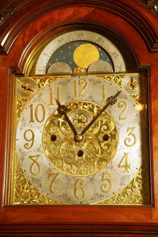 19th Century A 19th c. English Musical Longcase / Grandfather Clock For Sale