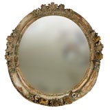Antique Continental 18th C Carved Wooden Mirror