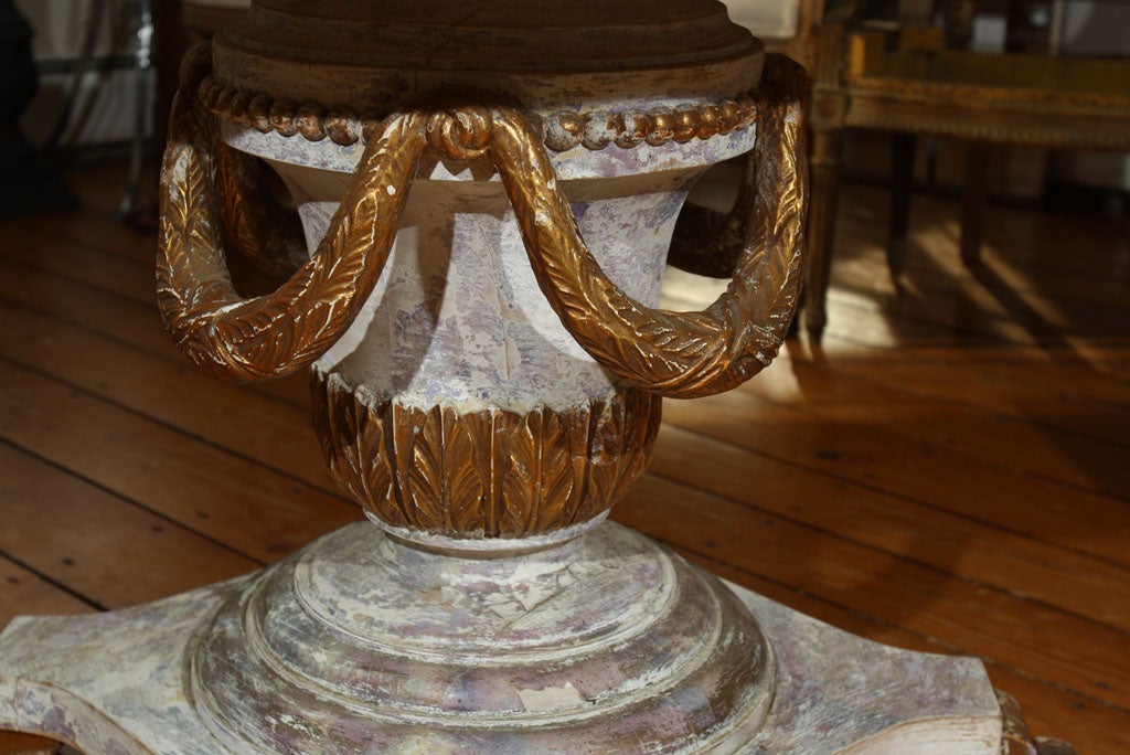 Stunning Carved Center Table with Green Granite Top In Excellent Condition In Woodbury, CT