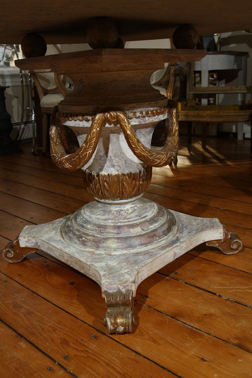 Mid-20th Century Stunning Carved Center Table with Green Granite Top