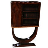 Early French Art Deco Macassar Ebony Display Cabinet/ Bar