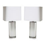 Pair of Karl Springer Acrylic Table Lamps