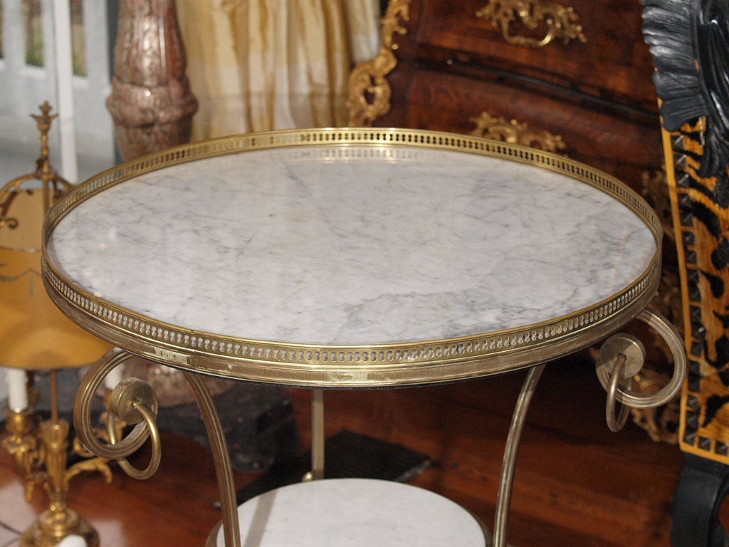 French FRENCH BRASS AND MARBLE GUERIDON
