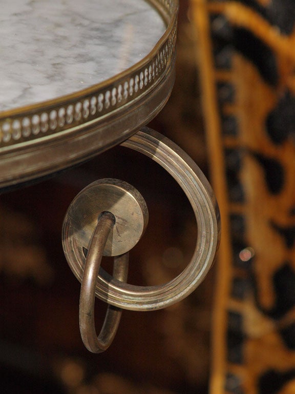 Brass FRENCH BRASS AND MARBLE GUERIDON