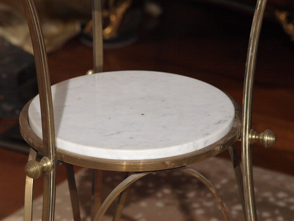 FRENCH BRASS AND MARBLE GUERIDON 1