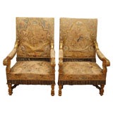 French Louis XIV Gilt Chairs with Silk Embroidery