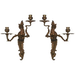 Wall Sconces Gilt Bronze French Rococo Louis XV 18th Century France 