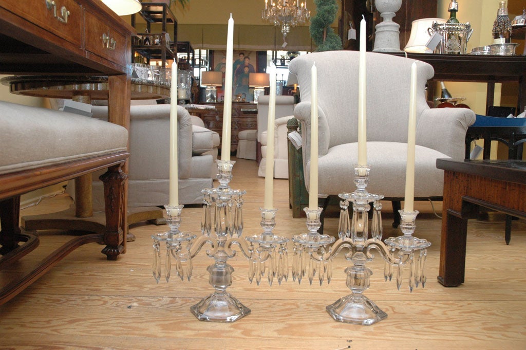 American Pair of Heisey Candelabra