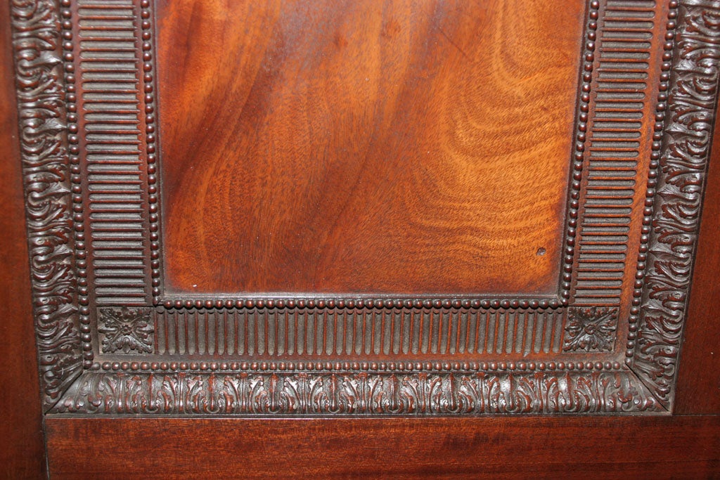 Antique Adam Period Carved Flame Grain Mahogany Door, English, circa 1770 For Sale 2