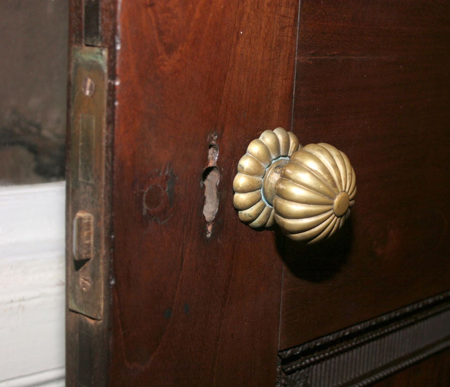 Antique Adam Period Carved Flame Grain Mahogany Door, English, circa 1770 For Sale 3