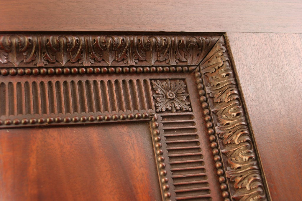 Late 18th Century Antique Adam Period Carved Flame Grain Mahogany Door, English, circa 1770 For Sale