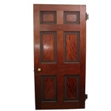 Antique Adam Period Carved Flame Grain Mahogany Door, English, circa 1770