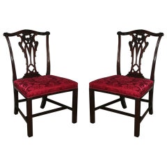Antique Set of Four Chippendale mahogany side chairs, c.1765