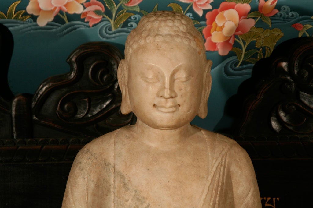 Buddha seated in Padmasana (lotus position).<br />
History:<br />
The original Buddha, Sakyamuni Gautama, or Gautama Siddhartha, was born in India in the 5th-6th century B.C.  He was born into a noble family, but left this life to lead the life of