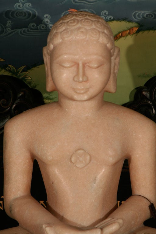 20th Century Seated Mahavira with Pedestal Base For Sale