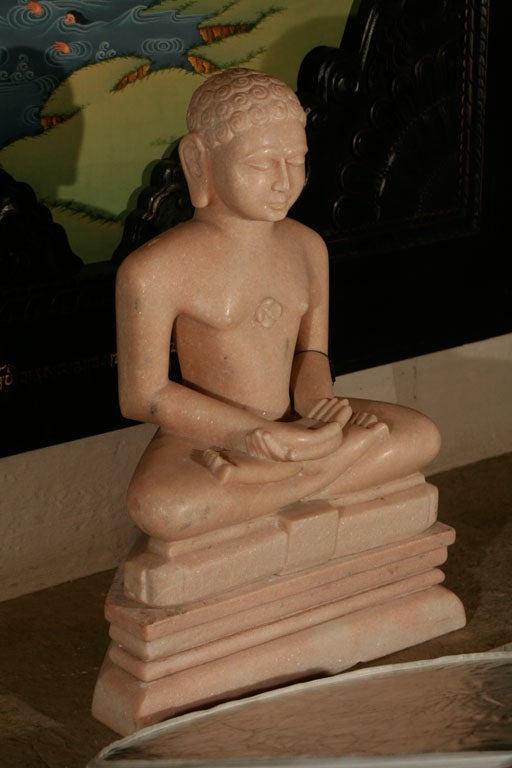 Seated Mahavira with Pedestal Base For Sale 2