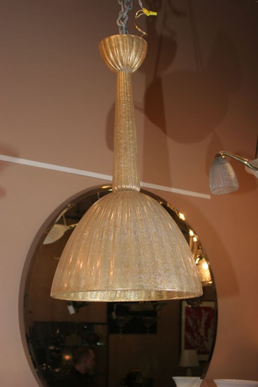 Spectacular early Art Deco gold dust Murano chandelier.