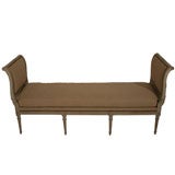 A Louis XVI Style Banquette with Beige Linen Upholstery