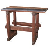 c1920 Pine Worktable with Partial Slate Top Antique c1920 Pine Worktable with Partial Slate Top
