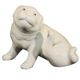 Japanese Hirido Ware White Porcelain Dog