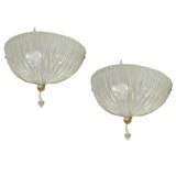 pair of large half moon Murano  sconces