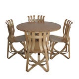 FRANK GEHRY “FACE OFF” TABLE & “HAT TRICK” CHAIRS (4)