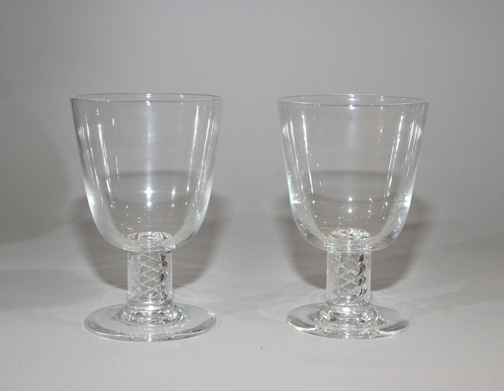 Six Large Crystal Goblets by Walter Dorwin Teague for Steuben 1