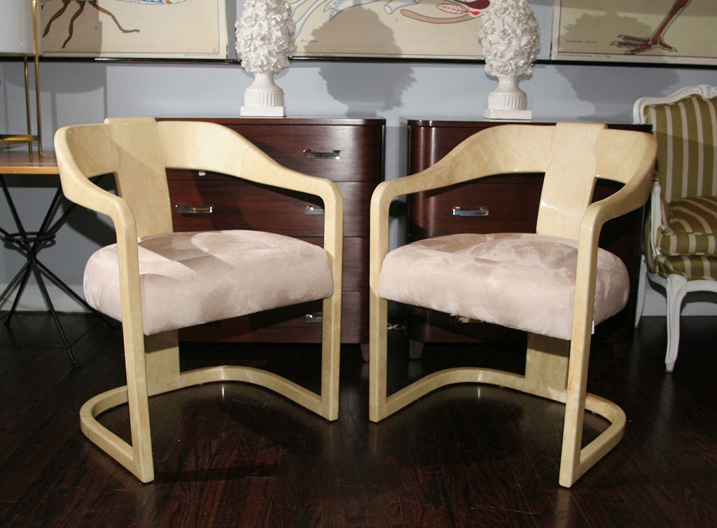 Pair of Lacquered-Parchment Chairs