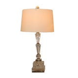 1930’s French Deco Lamp with Custom Shade and Lucite Base